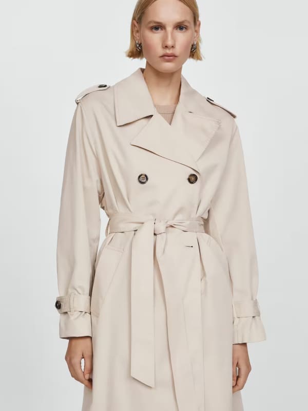 Double-button trench coat