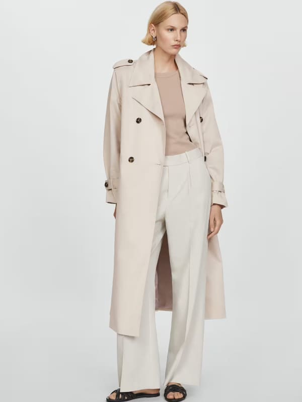 Double-button trench coat