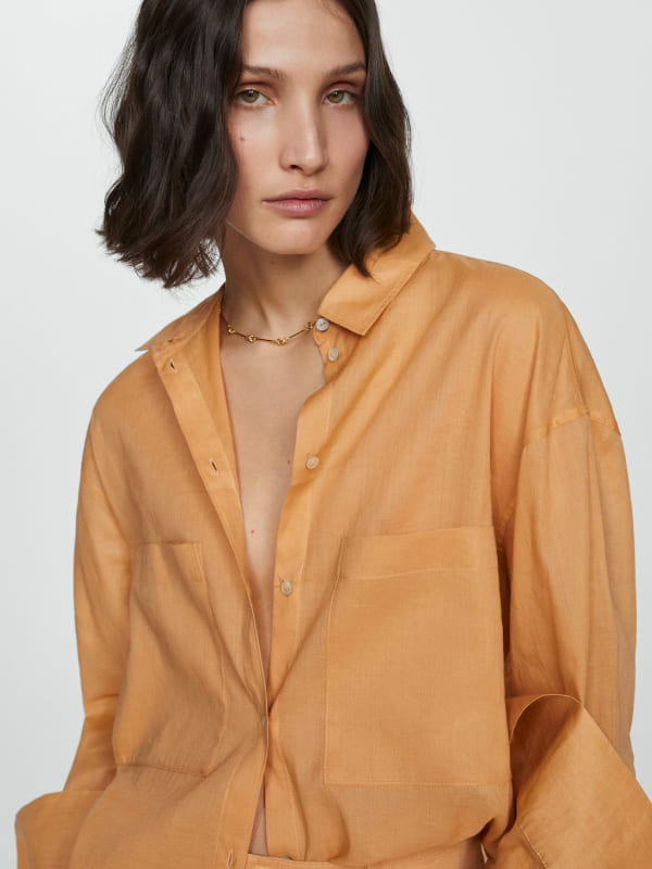 Ramie shirt with pockets